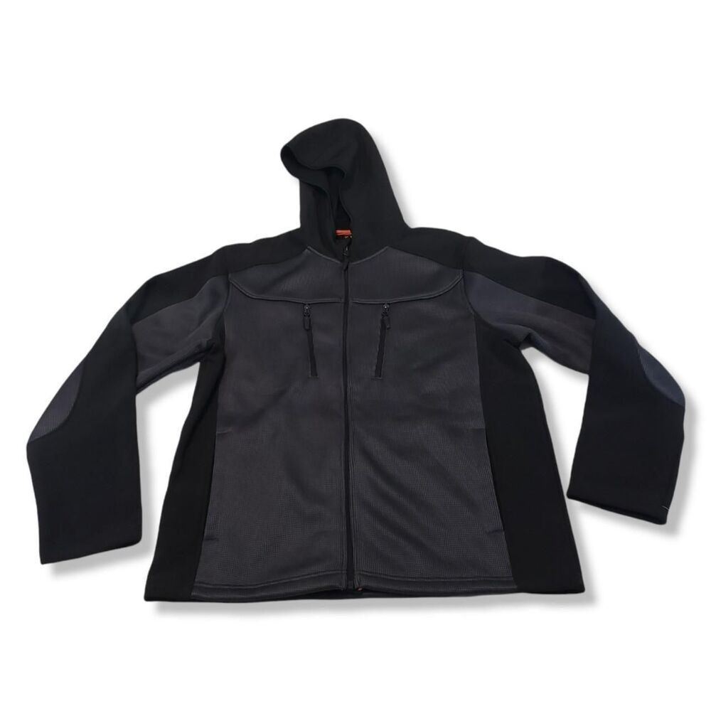 Steve Madden Jacket Size XL Men's Full Zip Up Hooded Jacket Gray Black